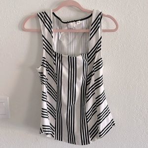 Anthro White and Black Sleeveless Top